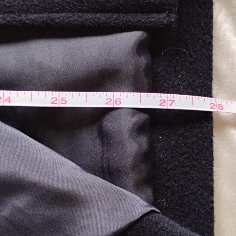 EUC 23ku Merino Wool Cashmere Single Button Hooded Coat Japan 36 S 6 Dark Navy - Picture 10 of 11